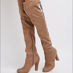 Taupe Over The Knee Boots